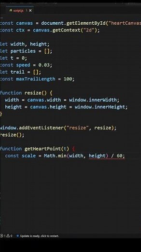 Glowing Heart Animation using JavaScript Canvas ❤️