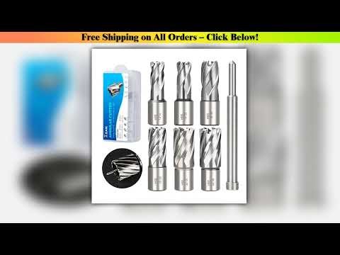 XCAN 7pcs HSS Core Drill Bit Annular Cutter 12-22mm Weldon Shank Hollow Drill Set Magnetic Drill