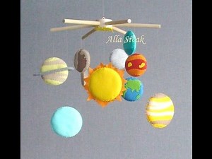 Солнечная система мобиль, Planets Mobile, Solar System Baby Mobile, Outer Space Mobile