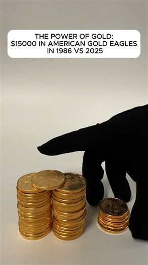 $15,000 then vs. $15,000 now — the American Eagle tells the real story. 🦅 In 1986, $15K could stack a massive pile of American Eagles. By 2025, that same amount buys only a small fraction of what it once did. This powerful comparison shows exactly how gold retains its true value and protects your purchasing power over the long term. Gold doesn’t just hold value… it preserves history.🔥 #BullionExchanges #GoldVsDollar #AmericanEagle #GoldInvesting #WealthPreservation #InflationProof #SoundMoney 