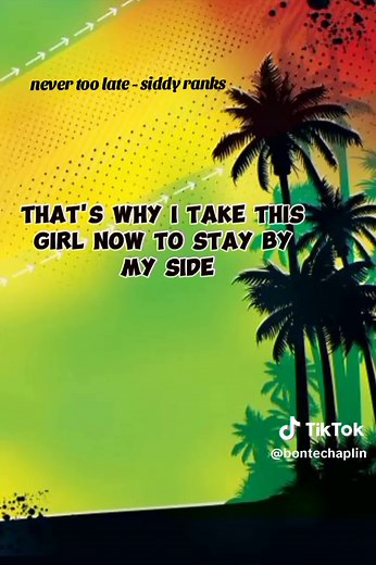 Never Too Late Reggae Vibes: Siddy Ranks Lyrics