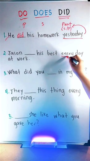 512K views · 10K reactions | English Grammar Review : DO, DOES, DID #learnenglish #paanogamitin #DoDoesDid #englishtips #English #technique #learningbuddy | Learning Buddy | Facebook