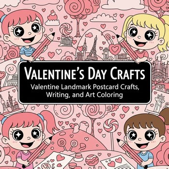Valentine's Day Craft | American Landmarks Writing Valentine Postcards 65  Pages