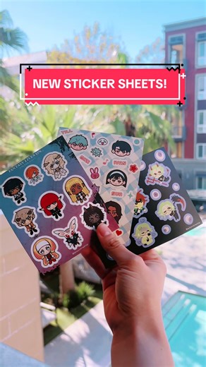 new sticker sheets! 🫶 see you this weekend at Anime Impulse LA! #alienstage #alnst #metaphorrefantazio #hundredline #eitoaotsuki