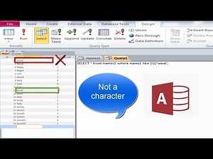 Like operator in sql query access database