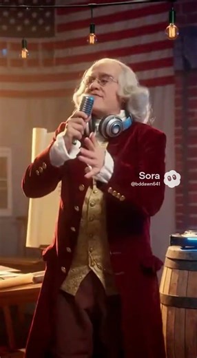 Benjamin Franklin rapping the Declaration of Independence! 😆