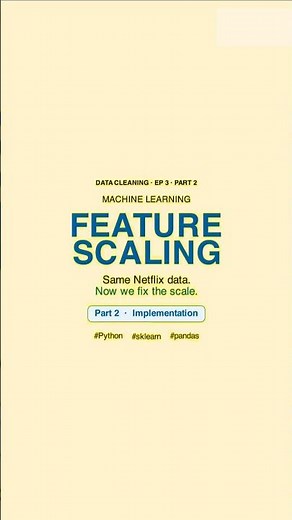 VIDEO 6 — Feature Scaling | Part 2: Implementation #Python #sklearn #DataScience