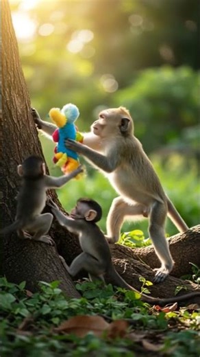 Monkey vs Monkey Babies 😂 | Hilarious Animal Battle | Wildlife Short #trending #dreamscreenai
