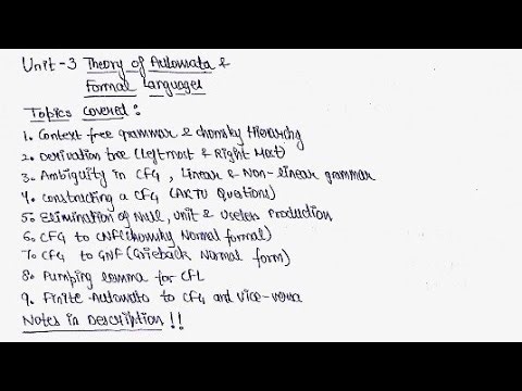 Unit 3 One Shot || Theory Of Automata & Formal Languages