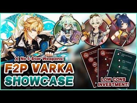 Varka F2P Double-Pyro Team Showcase | 4★ Weapons Only | Genshin Impact