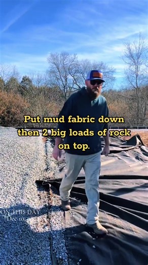 #onthisday This is the best thing we did to keep the mud down for the winter. It’s still working well.#farmlife #farmfamily #mud#gravel