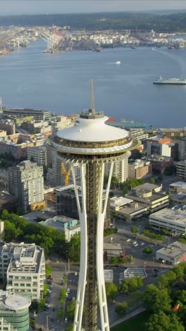Seattle From Above: Space Needle's Splendor Unveiled by Drone.