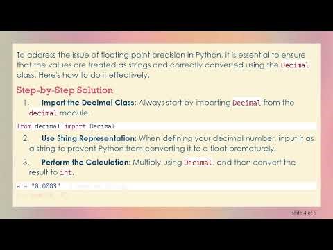 Handling Floating Point Precision in Python: Solutions and Workarounds