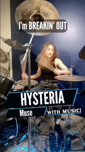 Muse - Hysteria (Drum Cover / Drummer Cam) LIVE Performance By Female Teen Drummer Lauren Young