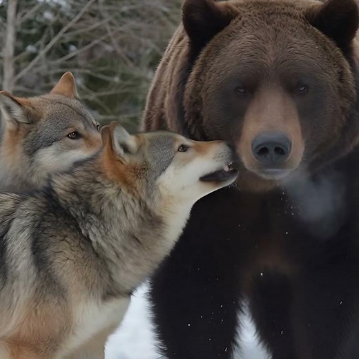 Wolves vs Grizzly Bear
