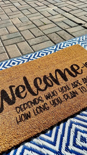 ✨ Dive into the world of DIY creativity with us! Watch as we transform a plain doormat into a personalized masterpiece using the magic of paint! 🚪Get inspired and give your front porch a fresh, welcome-ish vibe. Join us on this creative journey! 🏡 . #creativefabricacrafts #doormatcraft #diydoormat #diycrafts #homedecor | Creative Fabrica