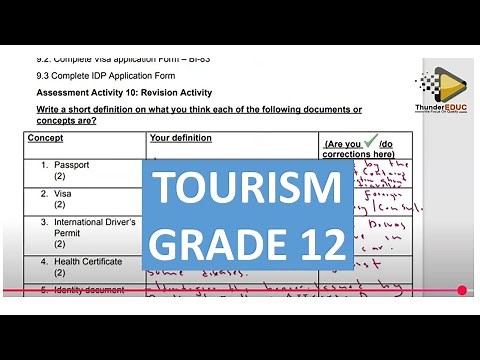 TOURISM GRADE 12 , GRADE 12 TOURISM, DOCUMENTS AND PERMITS, VISAS, HEALTH CERTIFICATES THUNDEREDUC