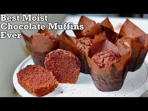 Chocolate Muffins | Easy moist chocolate muffins recipe
