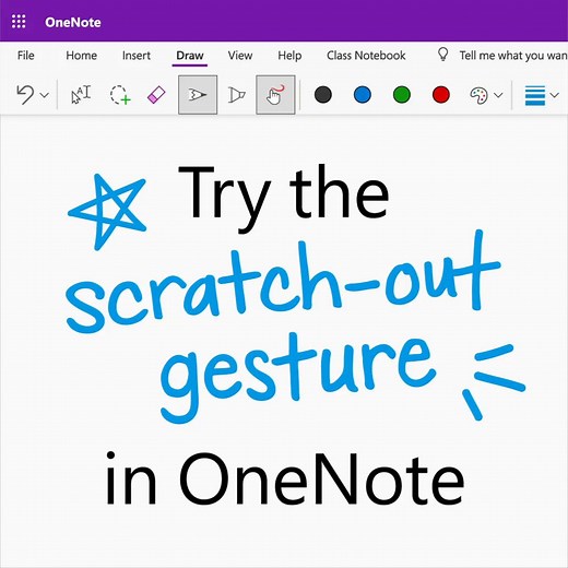 Tired of switching between pen and eraser tools after every mistake? The scratch-out gesture removes ink with a simple scribble. Try it in OneNote now. 🖋️ | OneNote Education