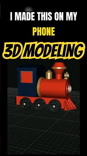 I made a 3D cute train on my phone — 3D modeling on iPad & iPhone #shorts #3dmodeling #3d #3dart