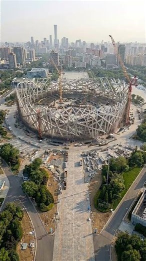 Beijing National Stadium Timelapse Inside the Birds Nest Construction