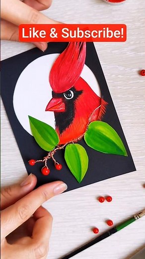 Cardinal in 3D! DIY Pop-Out Bird Card with Berries 🍒🪶