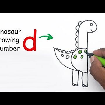 Easy Dinosaur Drawing from the Letter 'd' For Beginners Step by Step | How to Draw Dinosaur
