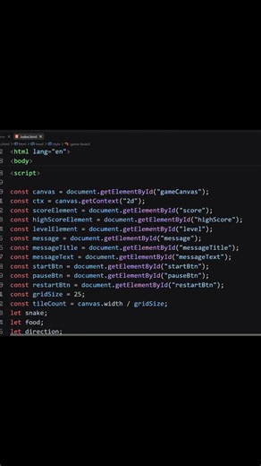 Build a Snake Game with HTML, CSS & JavaScript | Snake Game Using HTML, CSS & JavaScript