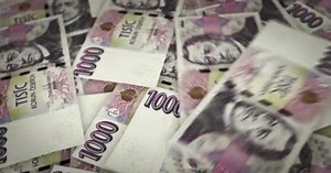 Czech Koruna Growing Pile Money Nzd Banknotes Loop Rotaring Seamless