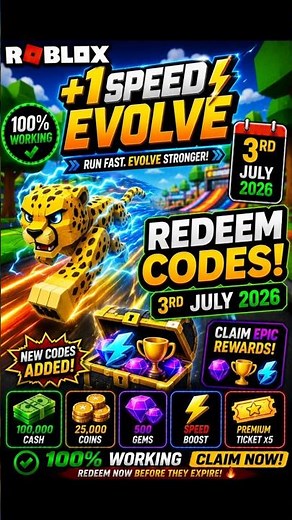Roblox +1 Speed Evolve Codes | +1 Speed Evolve Redeem Codes
