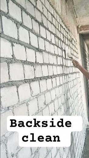 How to Clean Brick Work Back Side After Work 🧱✨ | Masonry Finishing #bricklayer #bricklaying #bricks