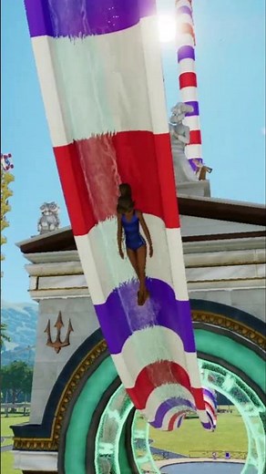 Gravity-defying Trapdoor Water Slide - Planet Coaster 2 #waterslide #waterpark #planetcoaster2