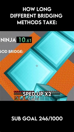 Different bridging method speeds 🔥🔥 | #subscribe #minecraft #godbridge