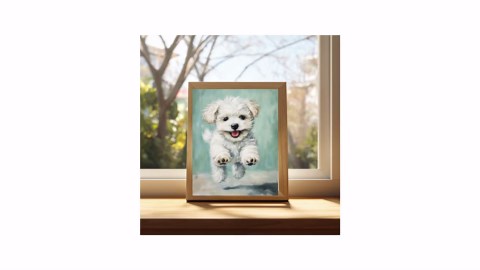 Bichon Frise Art Print | Running Dog Painting | Dog Lover Gift | Minimalist Pet Wall Art | Puppy Artwork | Dog Nursery Decor - Etsy