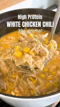 BEST White Chicken Chili (high protein meals) #highprotein