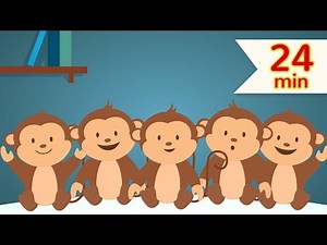 Five Little Monkeys Kids Songs - 24 MINS Nursery Rhymes Collection Compilation Children song