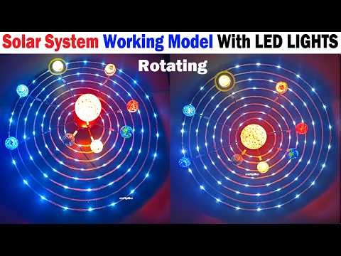 solar system working model with LED lights for science exhibition - rotating - diy - craftpiller