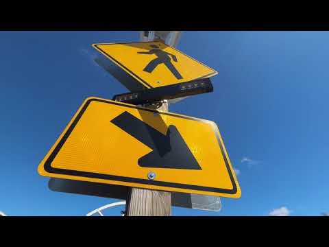 Carmanah RRFBs w/ Polara iNX buttons on temporary wood posts