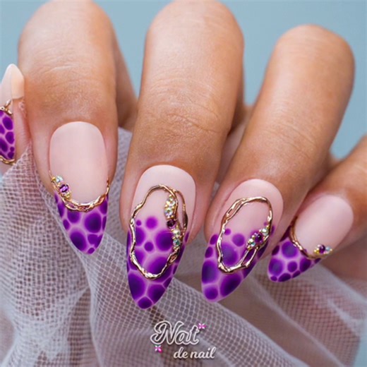 38K views · 635 reactions | ✨Easy Purple Nail Art Design Tutorial #natdenail #unas #bloomingnailart #nailarttutorial | Nat de Nail | Facebook