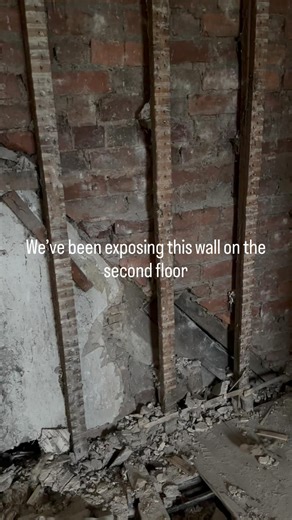 Amanda Balmain | The old plaster on this dividing wall was in pretty bad shape so James has been taking it off. It’s really interesting to see the old parts... | Instagram