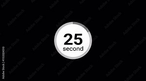 30 second countdown timer animation from 30 seconds to 0 seconds with alpha channel , 30 second countdown timer on a transparent background.