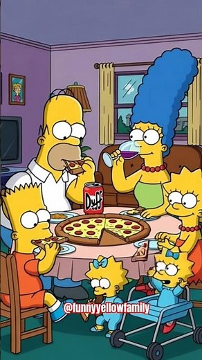 The Simpsons Eat pizza #thesimpsons #simpsons #family #cartoon