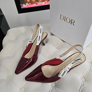 Dior Red Kitten Heel Slingback Shoes Size 9US/41 Euro