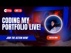 Building My Developer Portfolio LIVE 🔴 | Watch Me Code in Real-Time | Day-3