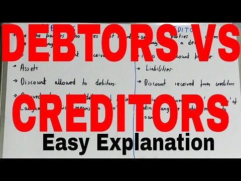 Debtors vs Creditors|Difference between debtor and creditor|Debtor and creditor difference