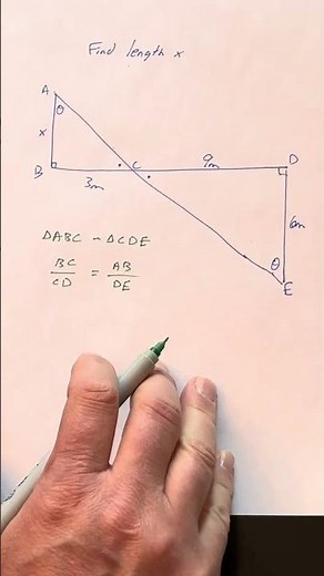 Use similar triangles to find side length X. #stem #triangle #trigonometry