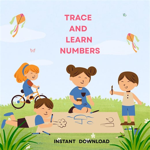 Trace and Learn Numbers – Printable Number Tracing Worksheets for Kids - Etsy