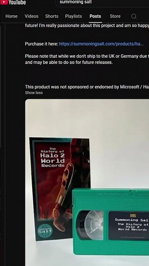 Summoning Salt Halo 2 VHS tape release