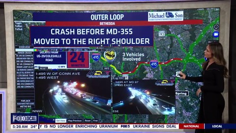 Tractor-trailer strikes overpass on I-495 in Prince George’s County