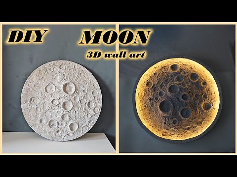 Making MOON lamp | DIY moon 3D textured wall art